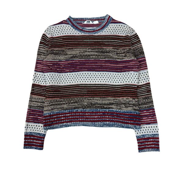 Vintage 60s 70s KMart 3D Stripe Knit Sweater Women's 38 - Picture 1 of 9